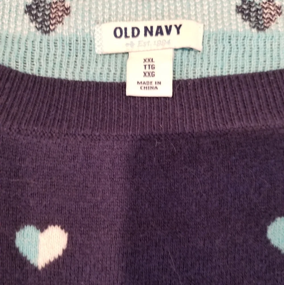 Blue Hearts Sweater Size XXL - Picture 2 of 3